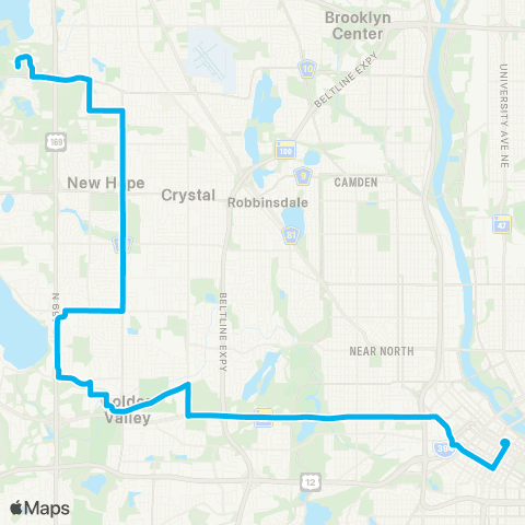 Metro Transit Ltd Stop-Hwy 55-Golden Val Rd-Winnetka Av map
