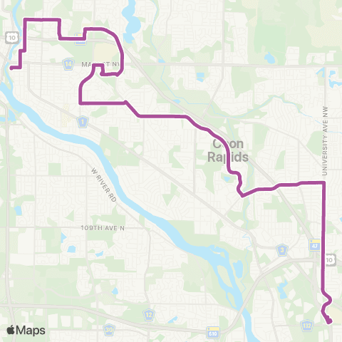 Metro Transit Anoka-Coon Rapids-Northtown map