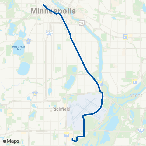 Metro Transit Blue Line - Airport map