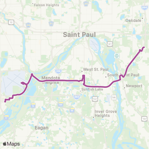 Metro Transit MOA-Airport-Newport-Woodbury map
