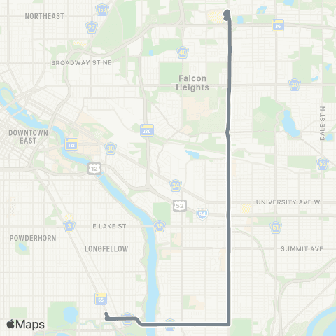 Metro Transit Metro A Line map