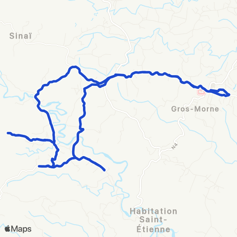 Martinique Transport - Zone Nord Gare routière Morne des Olives map