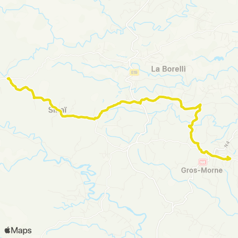 Martinique Transport - Zone Nord Gare routière Dumaine Sinai map