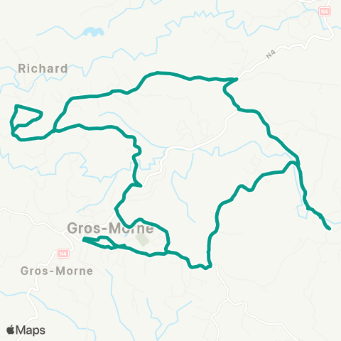 Martinique Transport - Zone Nord Gare routière Petite Tracée Poirier map