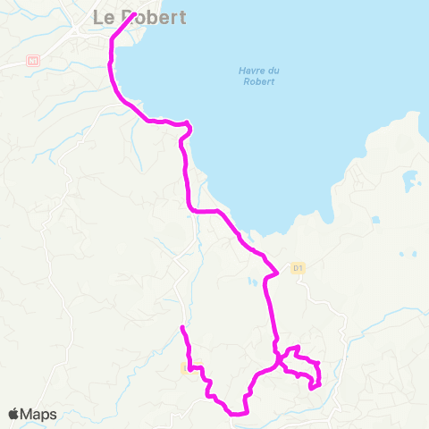 Martinique Transport - Zone Nord MENA - Fonds Nicolas - Monnerot - Semair map