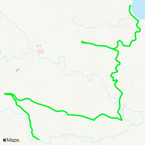 Martinique Transport - Zone Nord Trinité - Desforts Tracée map