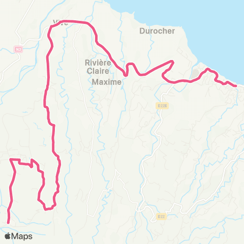 Martinique Transport - Zone Nord Lorrain Bourg Morne Capot map