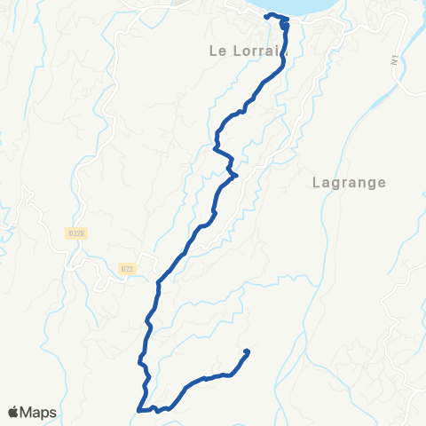 Martinique Transport - Zone Nord Castel Brando Fonds Carabin map