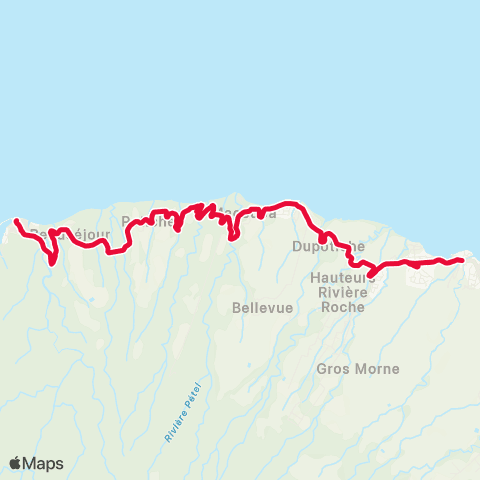 Martinique Transport - Zone Nord Grand Rivière - Basse Pointe map