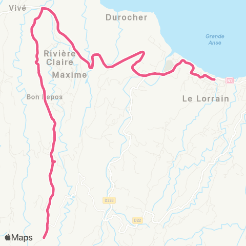 Martinique Transport - Zone Nord Maxime Bon repos map