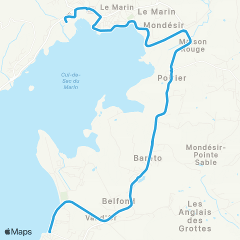 Martinique Transport - Zone Sud A map