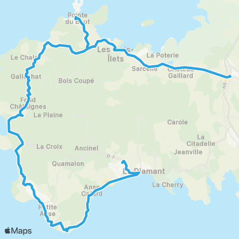 Martinique Transport - Zone Sud Ea map