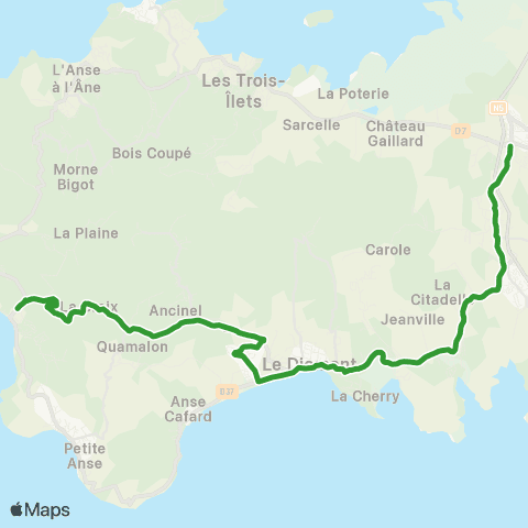 Martinique Transport - Zone Sud EB map