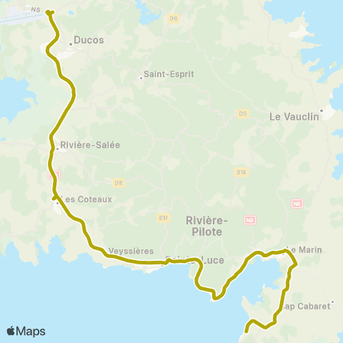 Martinique Transport - Zone Sud Exp 1 map