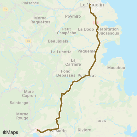 Martinique Transport - Zone Sud Exp 5 map