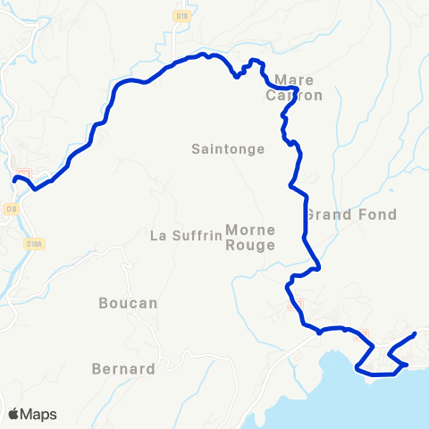 Martinique Transport - Zone Sud M map