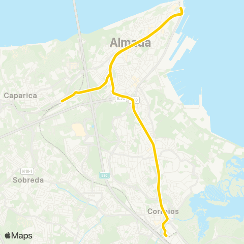 Metro Transportes do Sul Corroios - Pragal map