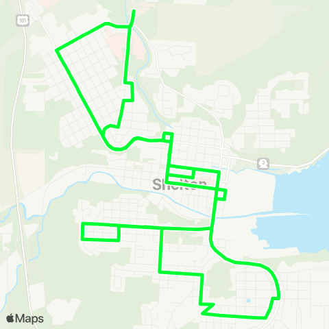 Mason Transit Authority Shelton South Loop map