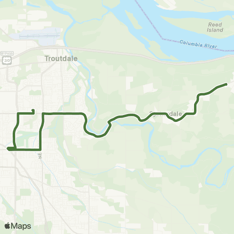 Multnomah County Transportation Division Rural Shopping Shuttle East map