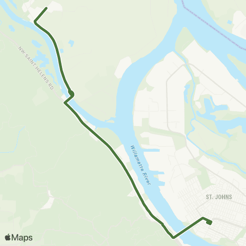 Multnomah County Transportation Division Rural Shopping Shuttle West map