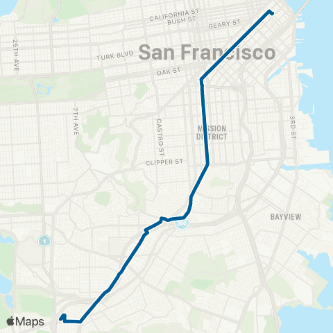 Muni BART Early Bird map