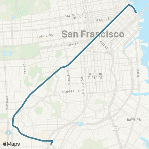 Muni Ingleside map