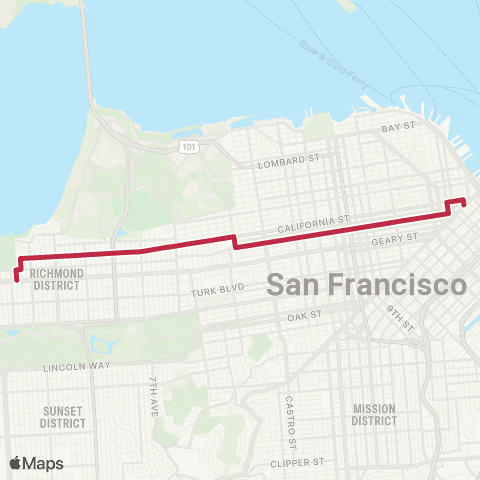 Muni California Express map