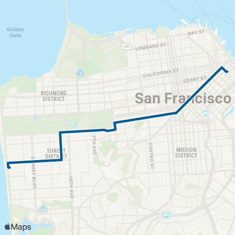 Muni Haight - Noriega map