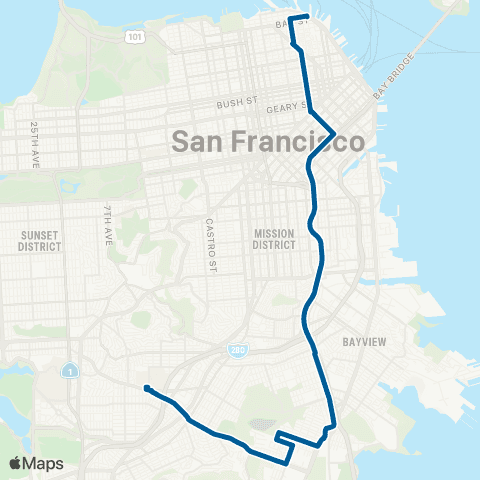 Muni Bayshore map