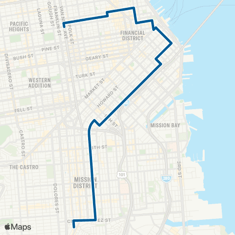 Muni Folsom - Pacific map