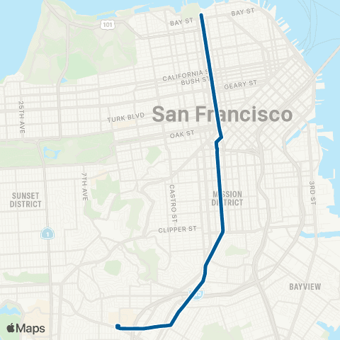 Muni Van Ness - Mission map