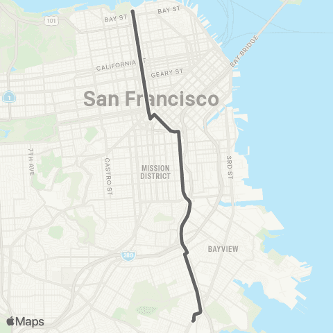 Muni San Bruno Owl map