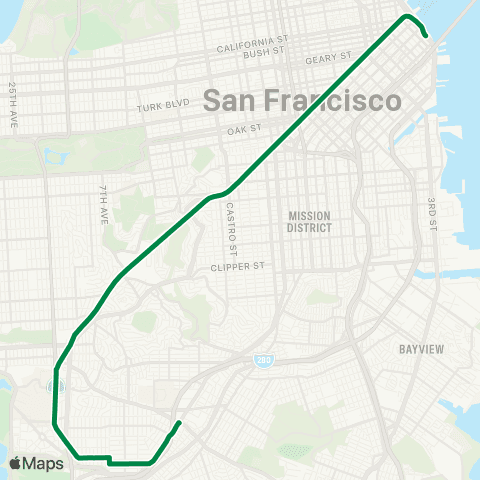 Muni Ocean View map