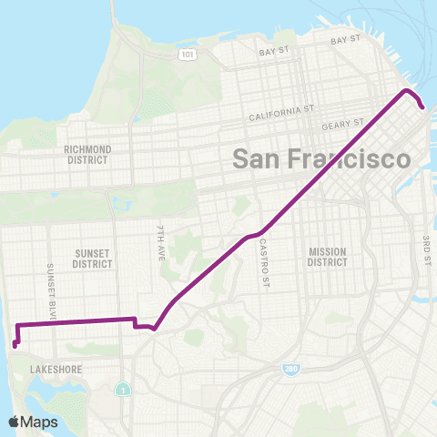 Muni Taraval map