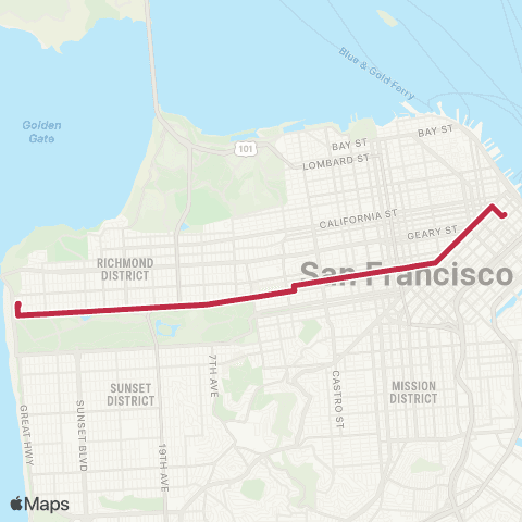 Muni Fulton Rapid map