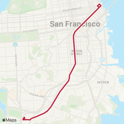 Muni Mission Rapid map