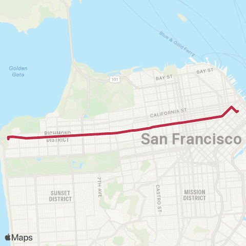 Muni Geary Rapid map