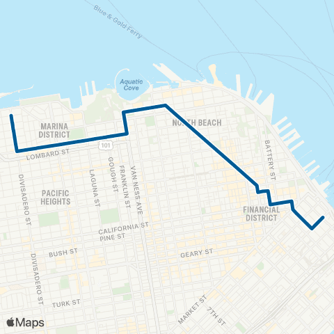 Muni Marina Express map