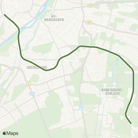 MVG Olympia-Einkaufszentrum - Hauptbahnhof - Sendlinger Tor - Innsbrucker Ring - Neuperlach Zentrum map