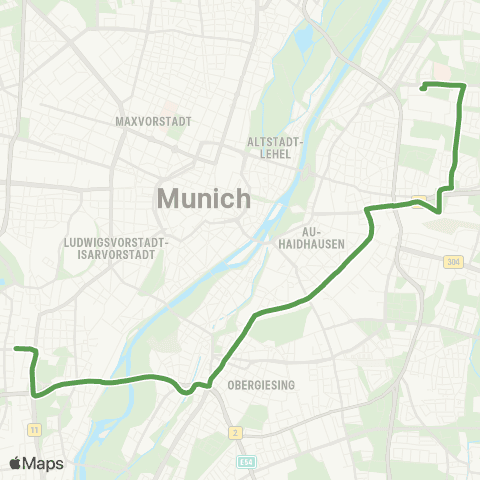 MVG Harras - Candidplatz - Ostbahnhof - Arabellapark map