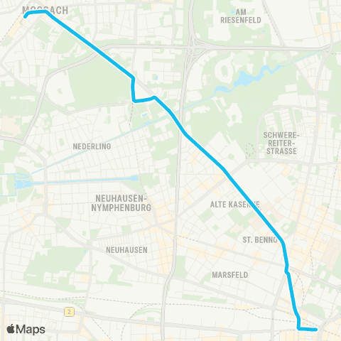 MVG Moosach-Karlsplatz (Stachus) map