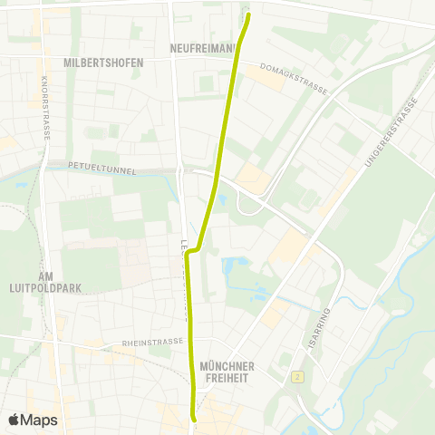 MVG Schwabing Nord-Münchner Freiheit map