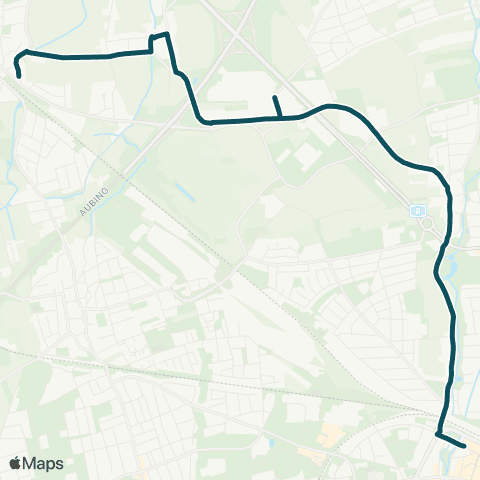 MVG Lochhausen Bf. - Paulaner Brauerei - Pasing Bf. map