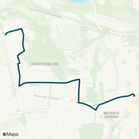MVG Allach Bf. - Krautheimstr. - Moosach Bf. - OEZ - Dessauerstr. map