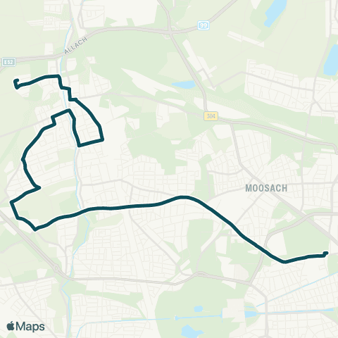 MVG Augustenfelder Str. - Allach Bf. - Untermenzing Bf. - Westfriedhof map