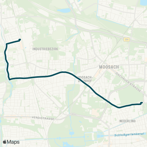 MVG Allach Bf. - Untermenzing Bf. - Waldhornstraße - Westfriedhof map