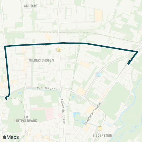 MVG Petuelring - Frankfurter Ring - Studentenstadt map