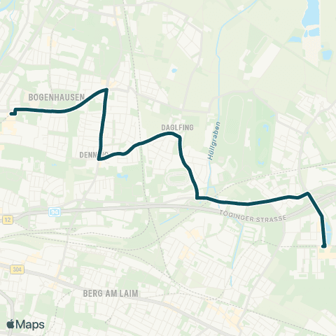 MVG Arabellapark - Daglfing Bf. - Messestadt West map