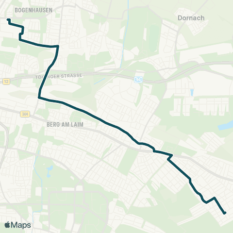 MVG Arabellapark - Berg am Laim Bf. - Trudering Bf. - Iltisstraße map