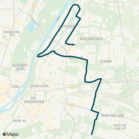 MVG Arabellapark - Rümelinstraße - Herkomerplatz - Richard-Strauss-Str. - Berg am Laim Bf. - Josephsburg - Michaelibad map